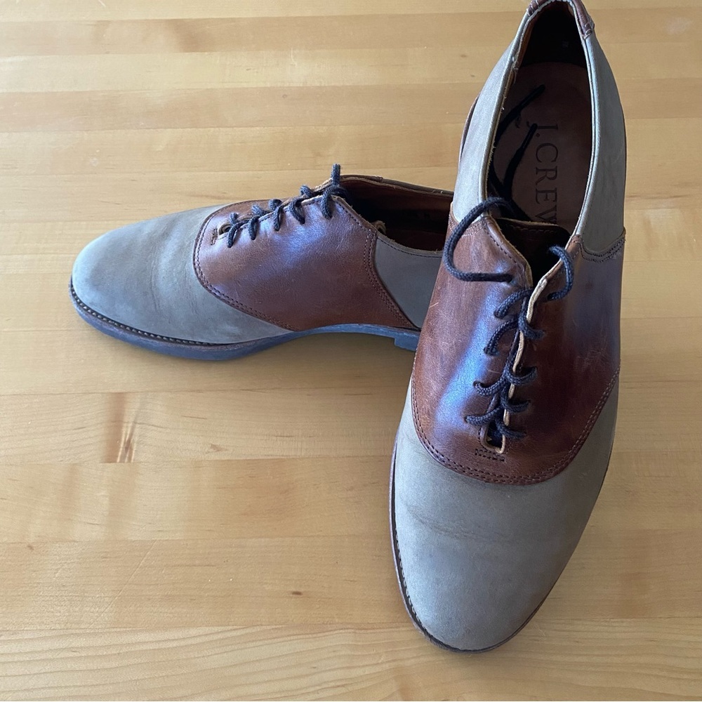 Vtg J Crew Leather & Suede Saddle Shoe